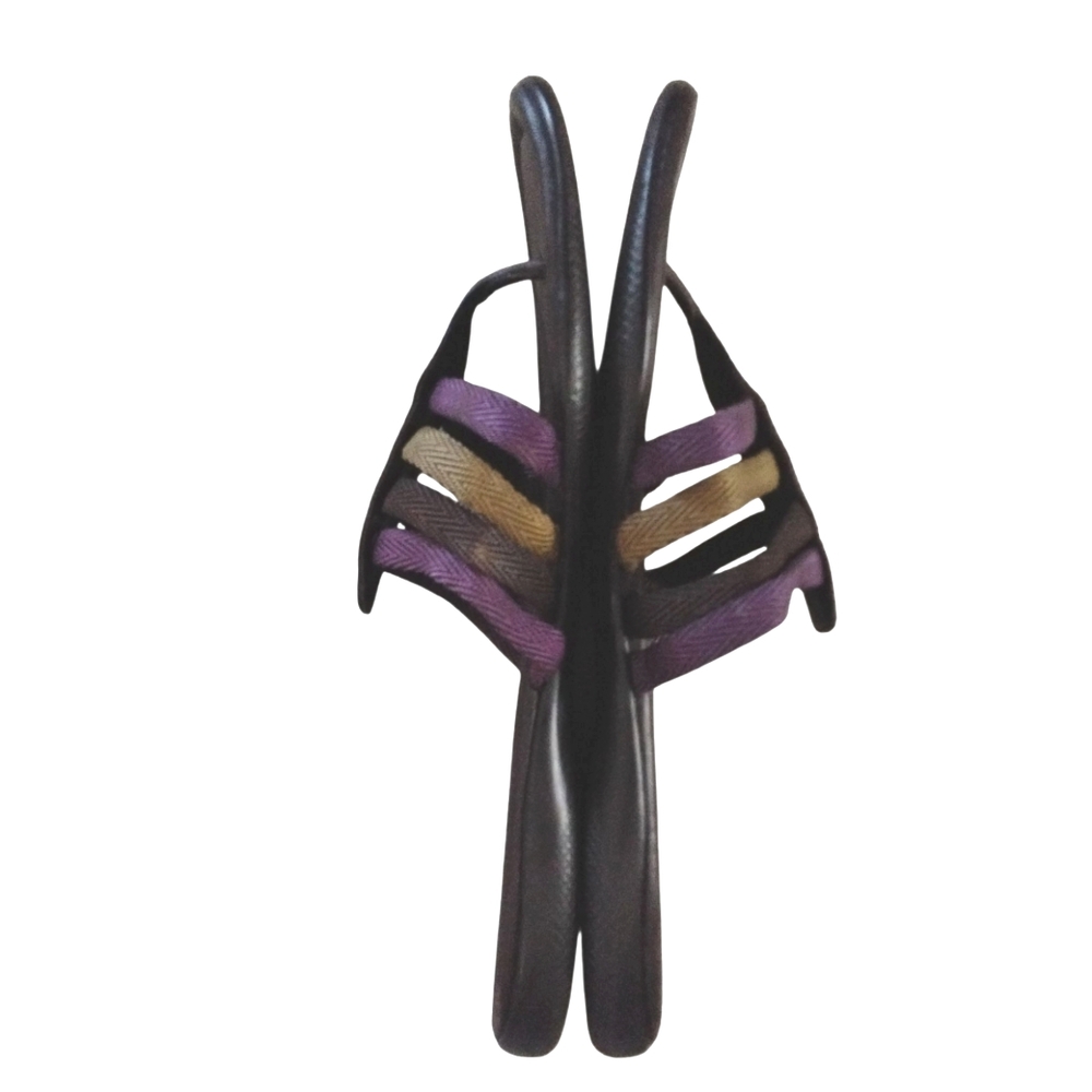 PRADA Purple and Gold Rope and Leather Slip On Strappy Sandals, size 7.5 - Picture 5 of 10